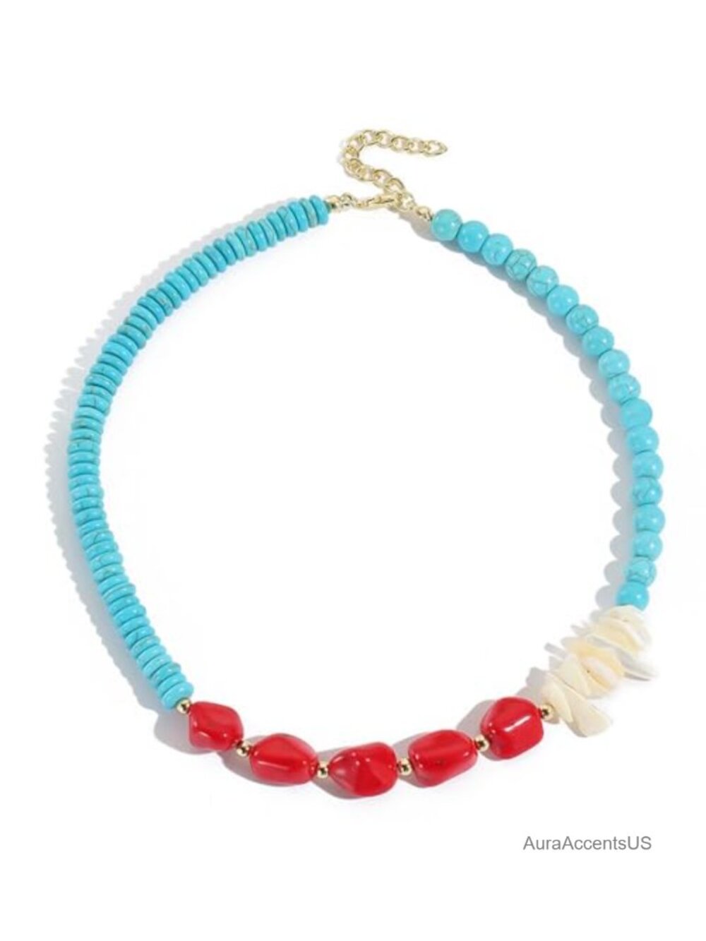 Boho Beaded Choker Necklace with Shell Accents Adjustable Summer Beach Jewelry